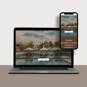 Exemples de sites web sur-mesure créés par Pandara Marketing : ici un hotel