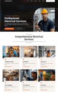 Exemples de sites web sur-mesure créés par Pandara Marketing : ici, électricien