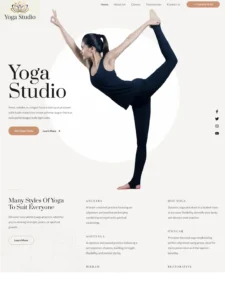 Exemples de sites web sur-mesure créés par Pandara Marketing : ici yoga studio
